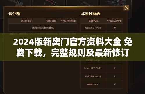 2024版新奥门官方资料大全 免费下载,完整规则及最新修订CFO879.87