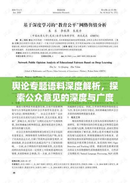 舆论专题语料深度解析,探索公众意见的深度与广度